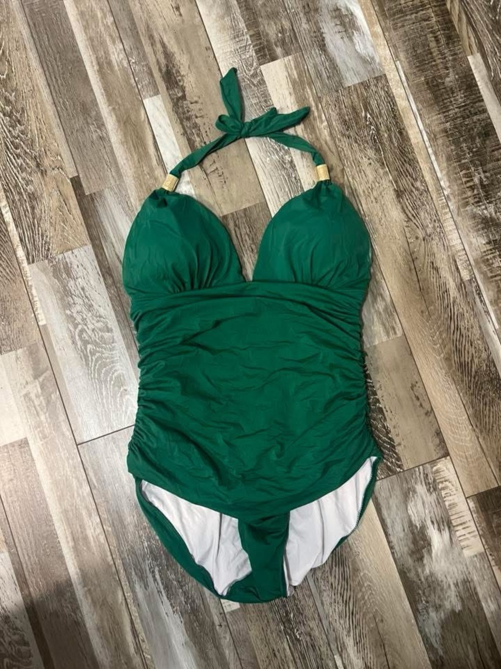 Kids Green Halter One-Piece Swimsuit